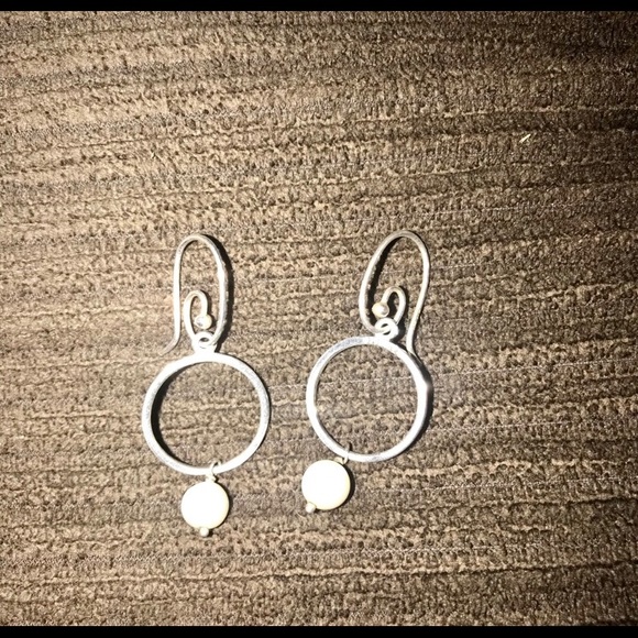 Pandora Earrings, Sterling Silver and Pearl - Picture 3 of 4